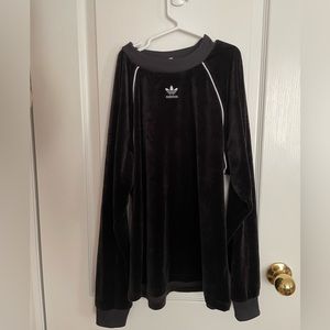 Adidas original, black velvet pullover hoodie in 2XS.
